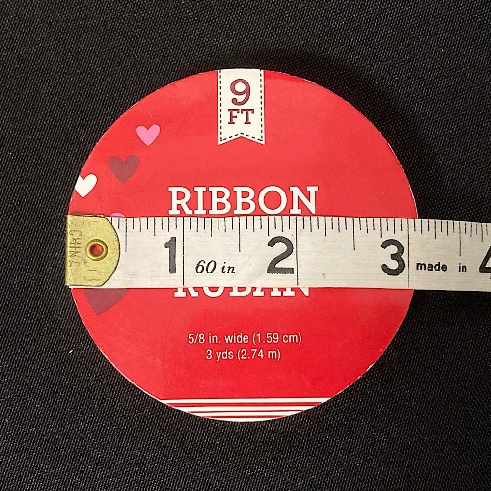 ⭐️ Valentine’s Day Red and White Heart Ribbon 5/8 inch x 108” inches